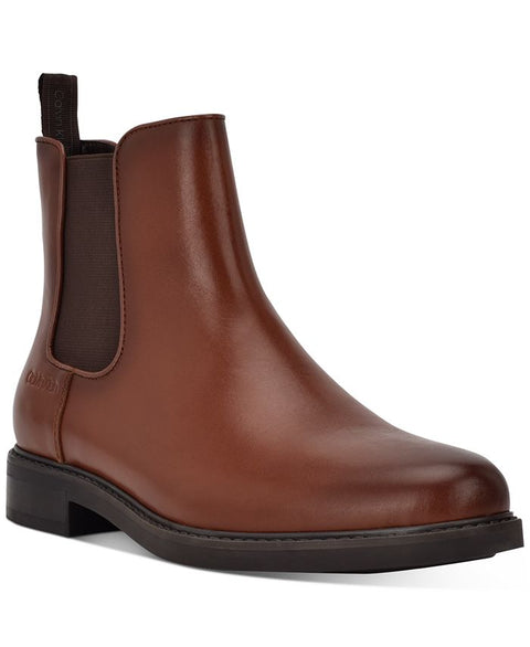 Calvin Klein Men's Camel  Faux-Leather Chelsea Boots ACS191 shoes59