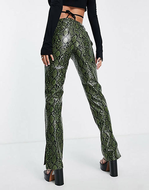 Asos Design Women's Green Snake Trouser ANF505 (LR 76)(zone 5)