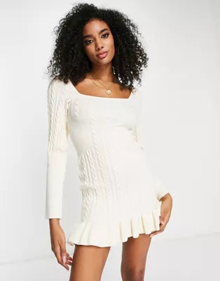 Asos Design Women's Cream Dress ANF851