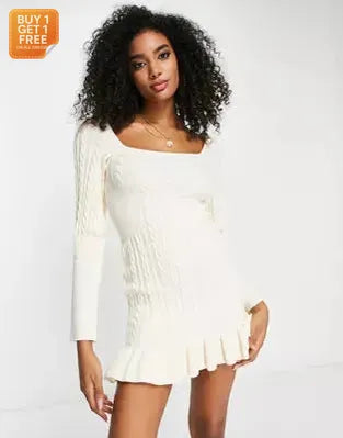 Asos Design Women's Cream Dress ANF851
