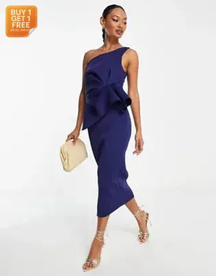 Asos Design Women's Navy Blue Dress ANF896