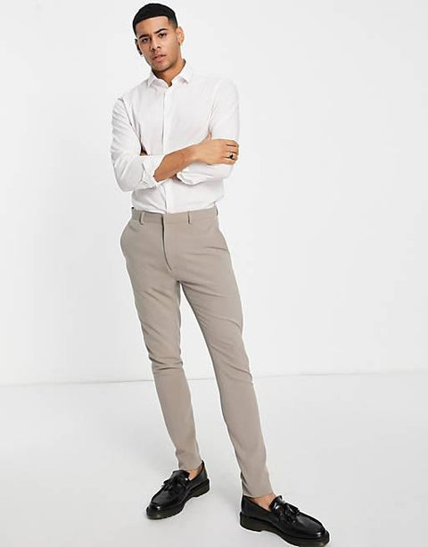 Asos Design Men's Beige Trouser ANF552