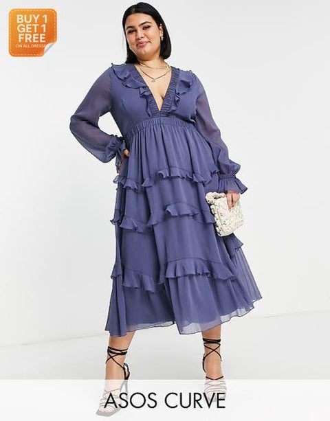 Asos Design Women's Blue Maternity Dress ANF2722