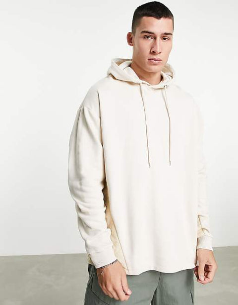 Asos Design Men's Beige Long-Sleeve Hoodie ANF2628