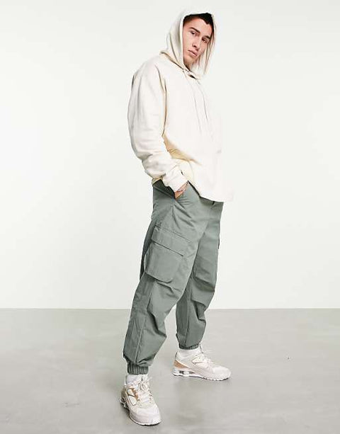 Asos Design Men's Beige Long-Sleeve Hoodie ANF2628