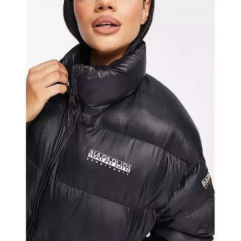 Napapijri Women's  Black Box Cropped Puffer Jacket | Napapijri In Lebanon
