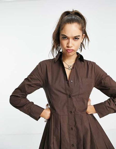 Collusion Women's Brown Dress ANF2648