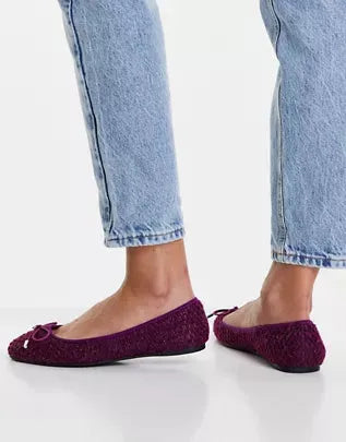 Asos Design Women's Purple Ballerinas ANS588