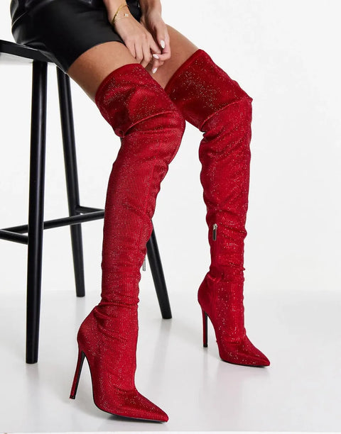 ASOS Design Women's Red Boots ANS543