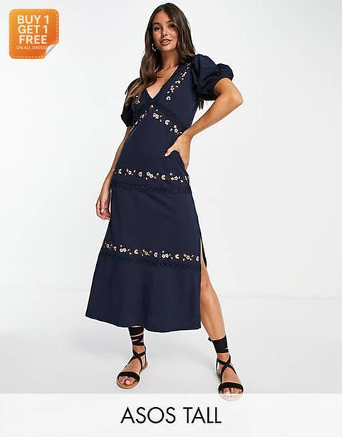 Asos Design Women's Navy Blue Dress ANF1857