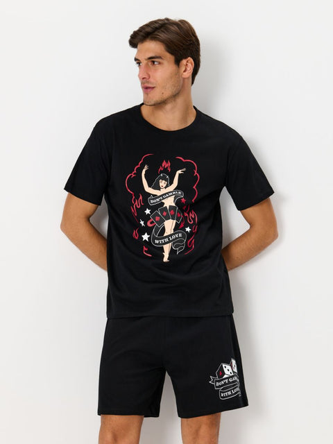 Sinsay Men's Black Short Pajama Set 2pcs | Sinsay In Lebanon