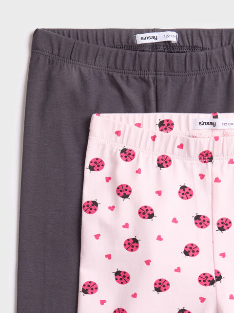 Sinsay Girl's Pink/Grey Slim Leggings 2-Pack | Sinsay In Lebanon