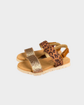 Cupcake Couture Girl's Brown Leopard and Glitter Strap Sandals 4172221