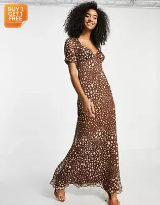 Asos Design Women's Brown Dress ANF1091