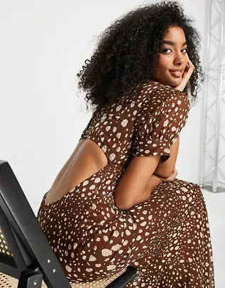 Asos Design Women's Brown Dress ANF1091