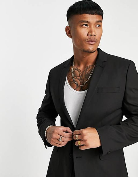Asos Design Men's Black Blazer ANF304 (AN75)
