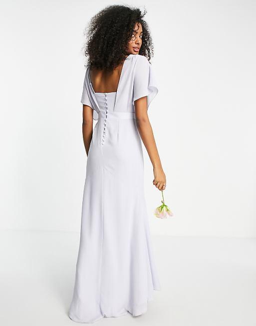 Asos Design Women's Blue Short-Sleeve Satin Dress ANF2677