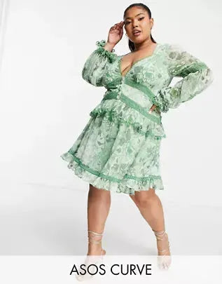 Asos Design Women's Green  Dress ANF806
