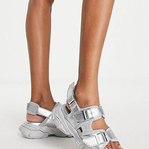 Asos Design Women's Silver Sandal ANS124 shr