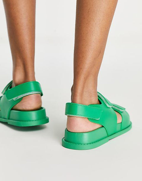 Asos Design Women's Green Jelly Flat Sandals ANS816