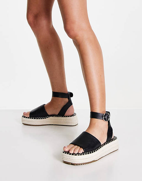 Asos Design Women's Black Wide Fit Sandal ANS390 (Shoes27,53,54) shr