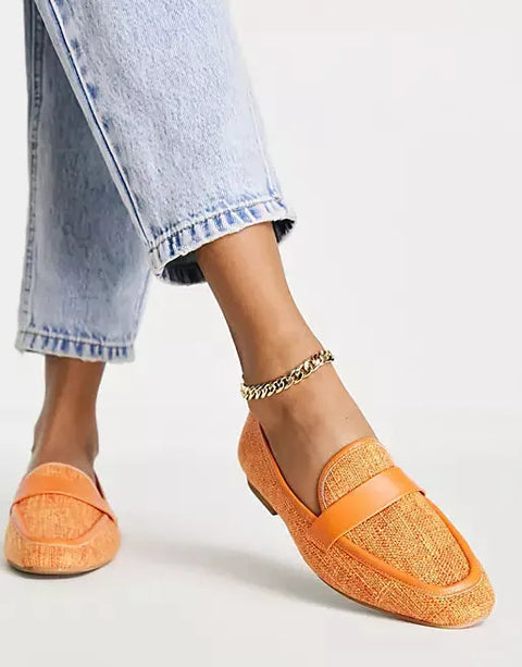 Asos Design Women's Orange Ballerinas ANS751