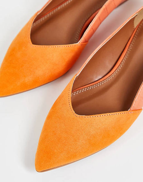 ASOS Design Women's Orange Loafer Shoes ANS126 shr