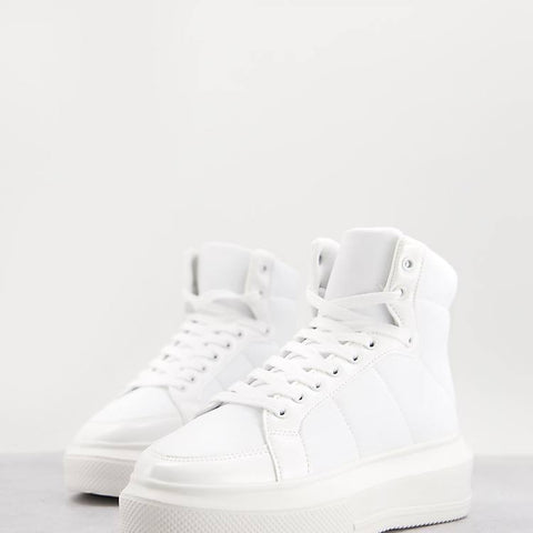 Topshop Women's White Dice Chunky Trainers Sneakers ANS880