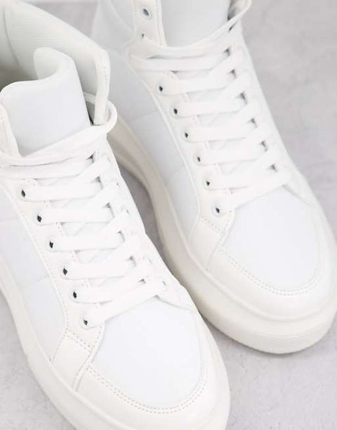 Topshop Women's White Dice Chunky Trainers Sneakers ANS880