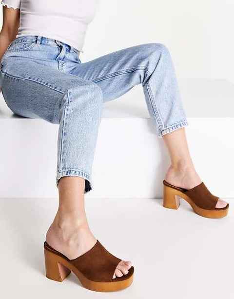 Asos Design Women's Tan Heeled Heels ANS856