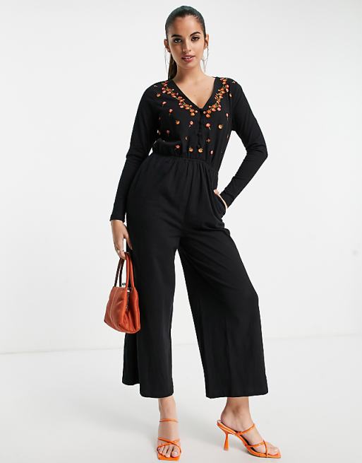 Asos Design Women's Black Slim Jumpsuit ANF2680