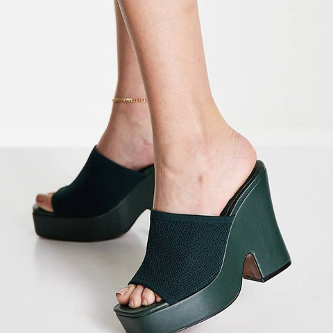 ASOS Design  Women's Green Heeled ANS361(SHOES 56,57) shr