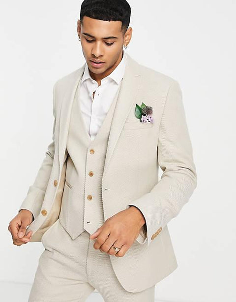 Asos Design Men's Ecru Blazer ANF348 (,AN83,AN84) SHR zone10