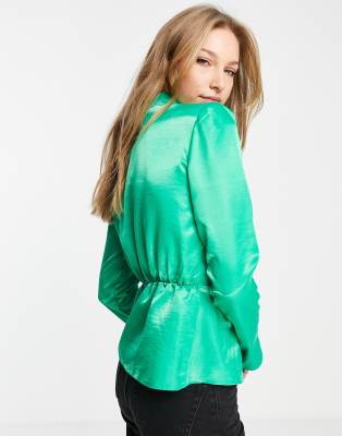 Asos Design Women's Green Long-Sleeve Shirt ANF3342