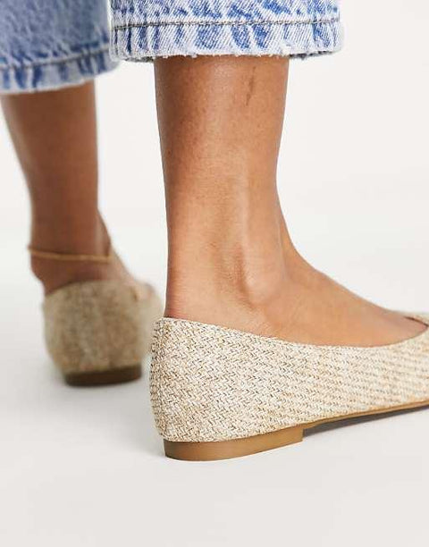 Asos Design Women's Beige Flat Ballerina ANS968