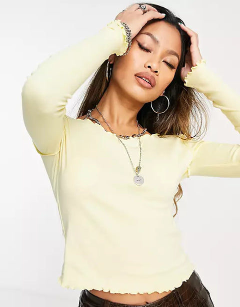 Topshop Women's Yellow Crop Top ANF1210