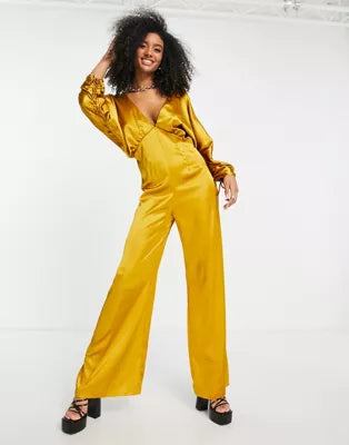 Asos Design Women's Mustard Jumpsuit ANF840