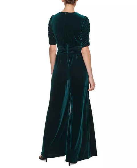 Vince Camuto Women's Dark Green Velvet Twist-Front Jumpsuits | Vince Camuto In Lebanon