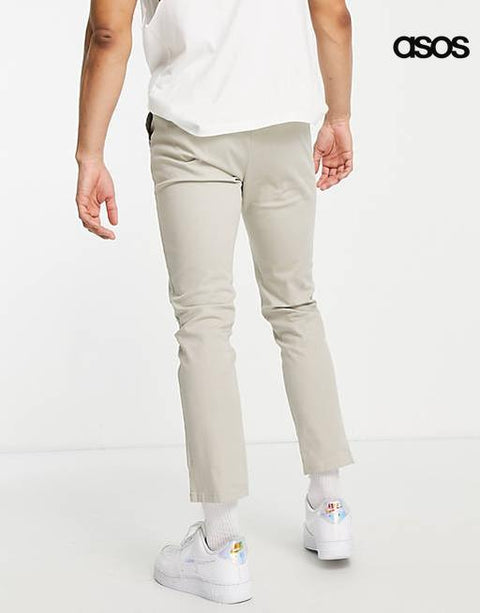 Asos Design Men's Light Gray Trouser ANF527 (LR72)