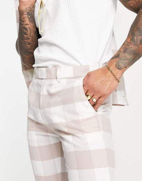 Asos Design Men's Beige Skinny Trouser ANF3107
