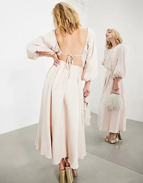 Asos Design Women's Beige Dress ANF815