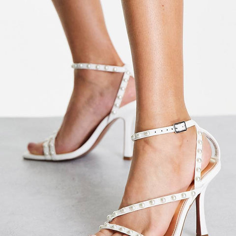 ASOS Design Women's White Heeled ANS234 (Shoes27,51,55,56) shr