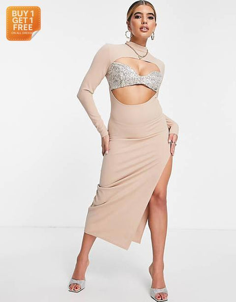ASOS Design Women's Nude  Dress AMF1099