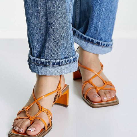 Topshop  Women's Orange Sandal ANS163 (Shoes26,27)(shr)
