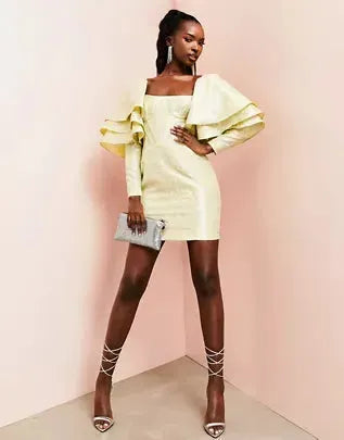 Asos Design Women's Yellow Dress ANF781