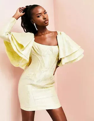Asos Design Women's Yellow Dress ANF781