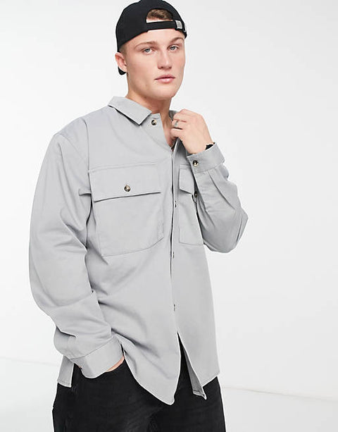 Topman Men's Grey Shirt 113083383 AMF442 (OS1)