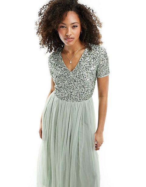 Maya Bridesmaid Women's Mint Dress AMF2379 E30 shr