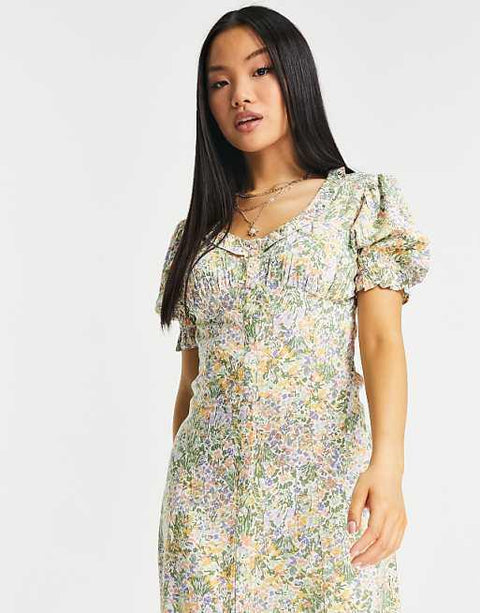 Miss Selfridge Women's Multicolor Button Dress ANF3355
