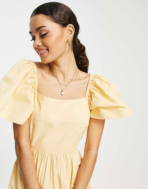 Miss Selfridge Women's Yellow Off-Shoulder Dress |Miss Selfridge in Lebanon